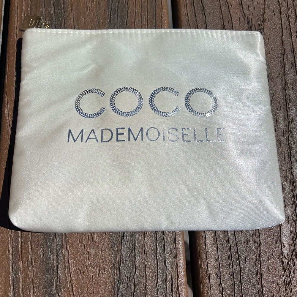 Coco Chanel Mademoiselle embellished makeup bag